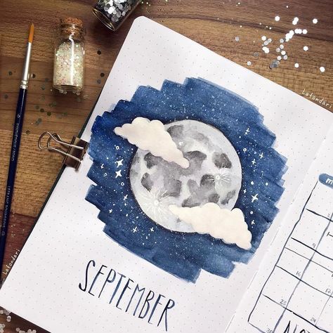 September Cover Page, Bullet Journal September, Bujo Art, May Bullet Journal, Bullet Journal Cover Page, Bullet Journal Cover Ideas, Bullet Journal Mood, Monthly Themes, Bullet Journal Themes