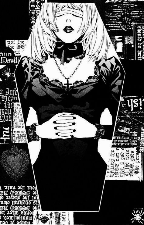 pin from death note! Misa Amane, Anime Character, Black And White, Anime, White, Clothes, Black