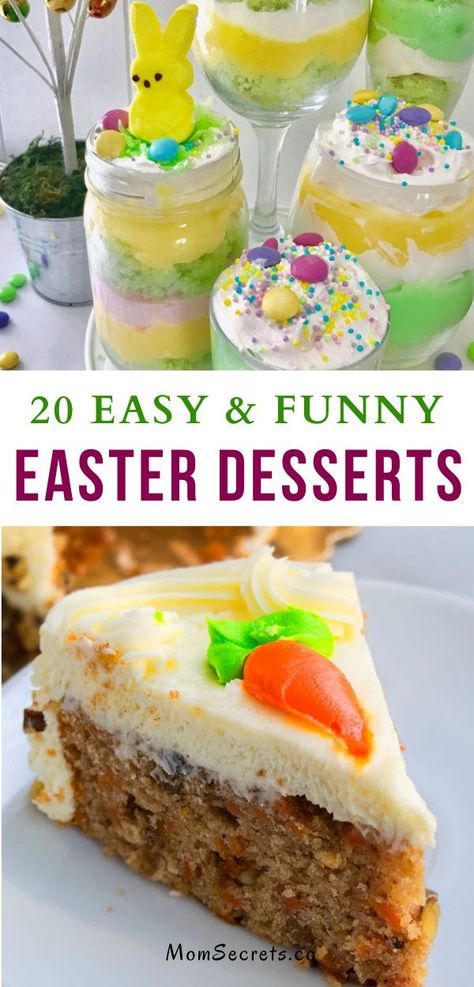 These 20 Easter desserts can be fun to create with your kids, if you're looking for a fun Easter activity to do before the big day. #easterdesserts #easterrecipes #easter #funnydesserts Easter Dessert Salads, Easter Desserts For Kids To Make, Spring Desserts For Kids, Easter Easy Desserts Ideas, Easy Easter Desserts Ideas, Easter Baking Ideas Desserts, Easter Kids Desserts, Easter Desserts For Large Group, Kid Friendly Easter Desserts