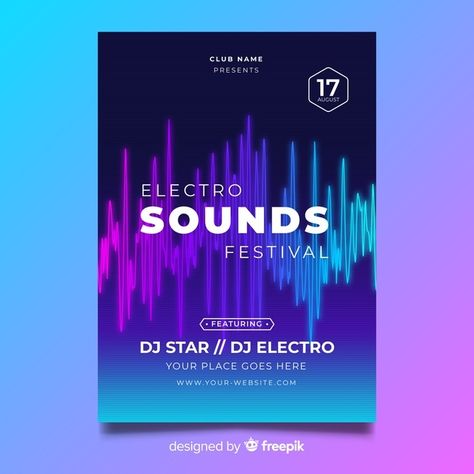 Music Poster Template, Electronic Music Poster, Music Abstract, Electronic Music Festival, Poster Template Free, Electro Music, Festival Flyer, Music Festival Poster, Music Poster Design