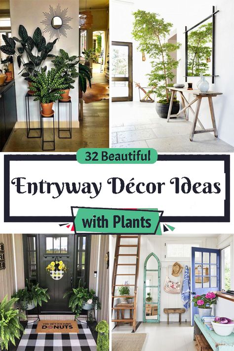 Welcome the guests with shades of green by decorating the front entrance of your house with these beautiful Entryway Décor Ideas with Plants. Plants For Hallway Entrance, How To Decorate Entrance Of Home, Foyer Plants Entrance Modern, Apartment Entrance Plants, Hallway Plants Entrance, Foyer Ideas Entryway With Plants, Foyer Garden Entry Ways, Garden Ideas Front Of House Entrance, Entryway Ideas With Plants