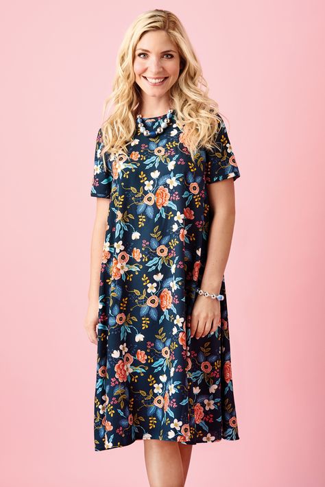 Diy Tunic Dress Pattern Free, Women’s Dress Patterns Free, Sewmag Free Pattern, Tshirt Dress Sewing Pattern Free, Simple Dress Free Pattern, Box Dress Pattern, New Look Patterns Dress, Free Dress Patterns For Women Plus Size, Free Shift Dress Pattern