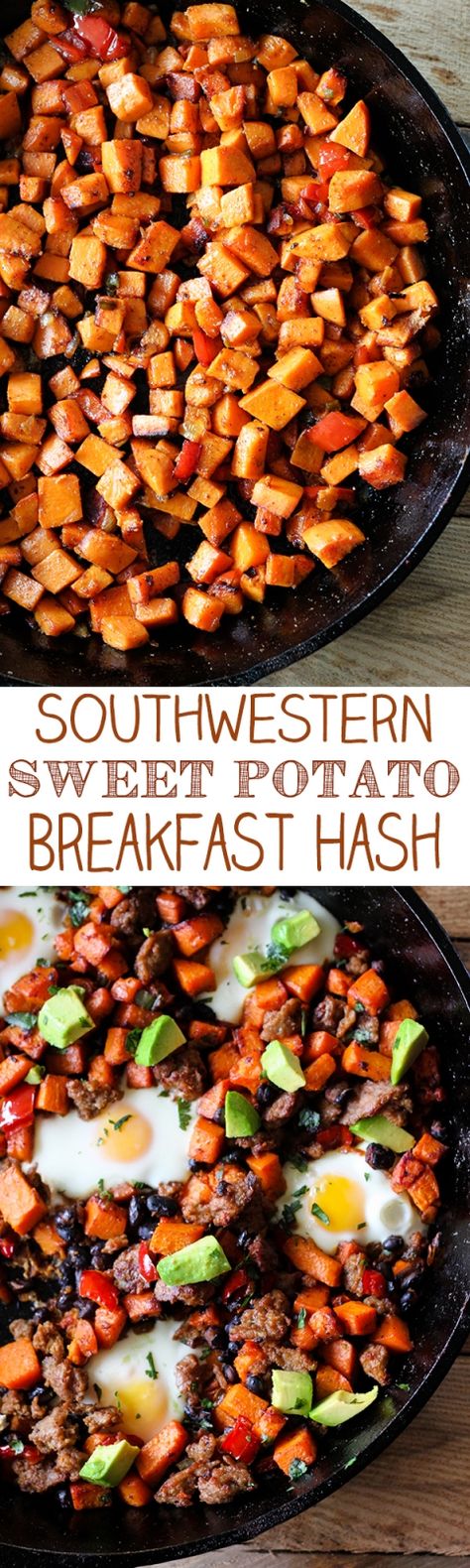 Southwestern Skillet Sweet Potato Breakfast Hash Collage Sweet Potato Breakfast Hash, Potato Breakfast, Sweet Potato Skillet, Breakfast Skillet, Breakfast Hash, Potato Hash, Sweet Potato Breakfast, Sweet Potato Hash, Breakfast Potatoes