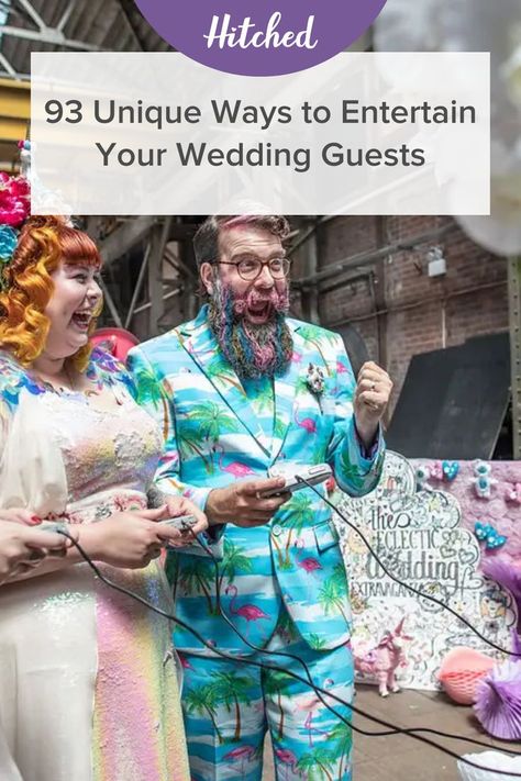 Make your wedding day one that your guests will never forget with these incredibly unique wedding entertainment ideas. How To Make A Wedding Fun, Cheap Wedding Entertainment, Unique Wedding Entertainment, Unusual Wedding Themes, Classy Fun Wedding, Wedding Suprises Ideas, Silly Wedding Ideas, Unique Wedding Entertainment Ideas, Wedding Reception Activities For Guests