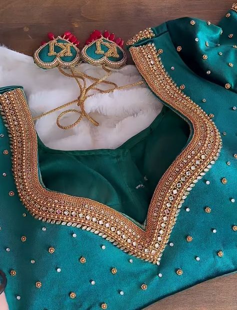 Aari Blouses, Yoke Embroidery, Magam Work Designs, Stone Work Blouse, Pink Blouse Designs, Mirror Work Blouse Design, Aari Design, Latest Bridal Blouse Designs, Latest Blouse Designs Pattern