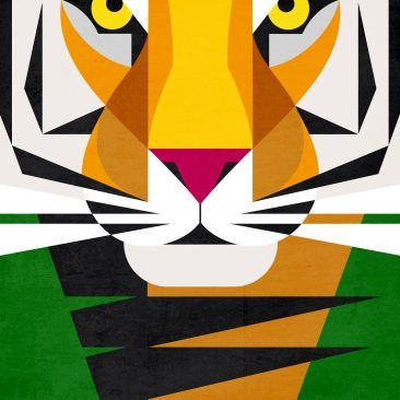 Tiger Illustration, Animal Artwork, Art Couple, Soyut Sanat Tabloları, Tiger Art, Art Simple, Animals Artwork, Vector Character, Art Anime