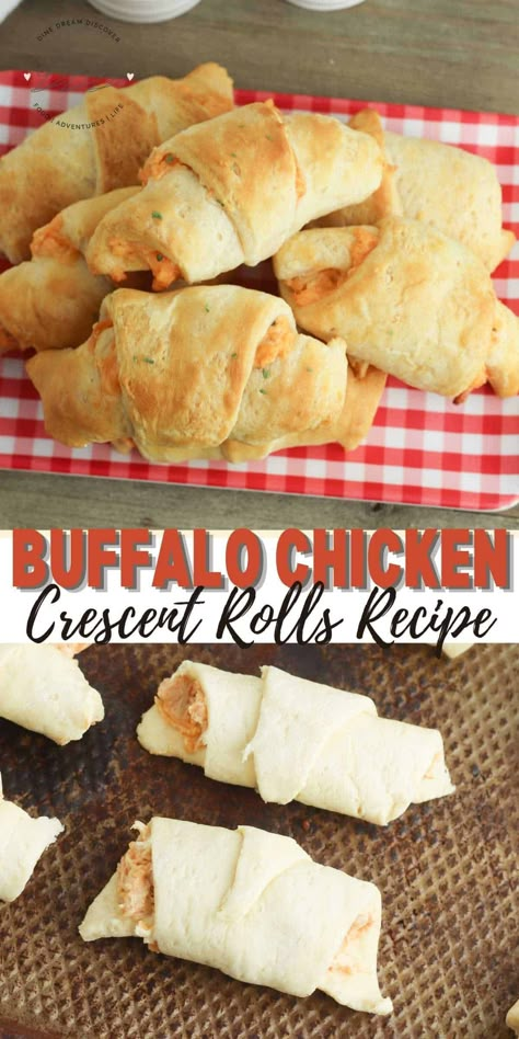 Crescent Roll Recipes Appetizers Chicken, Cresent Chicken Rollup, Buffalo Chicken Roll Ups Crescent Rolls, Buffalo Chicken Crescent Ring, Easy Kid Friendly Appetizers, Buffalo Chicken Crescent, Wife Cooking, Pilsbury Recipes, Crescent Roll Recipes Dinner