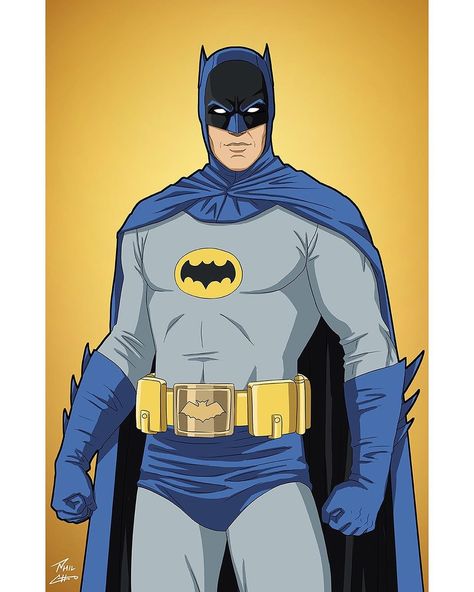 Phil Cho on Instagram: "Batman (Adam West) from the Batman TV Series (1966) with classic comic book colors. Character belongs to DC Comics. Art by Phil…" Adam West Batman, Earth 27, Batman Redesign, James Gordon, Batman Tv Show, Phil Cho, Batman Costumes, Batman Drawing, Batman And Batgirl