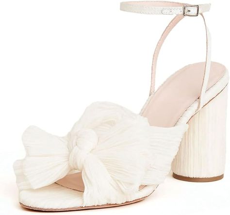 Amazon.com | VIMISAOI Womens High Block Chunky Heel Sandals Fashion Open Toe Ankle Buckle Strap Pleated Bow Heel Sandals Wedding Dress Shoes Pumps | Heeled Sandals Wedding Dress Sandals, Wedding Shoes Pumps, Cute Pumps, Bridal Wedding Shoes, Wedding Dress Shoes, Bow Heels, Chunky High Heels, Wedding Sandals, Bow Knot