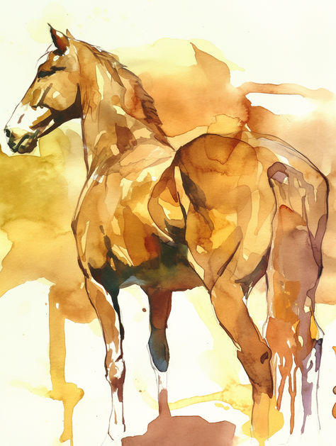 Watercolor Horse Painting Easy, Watercolor Painting Easy, Watercolor Horse Painting, Watercolor Horse, Watercolor Paintings Easy, Horse Painting, Western Art, Easy Paintings, Watercolour Painting