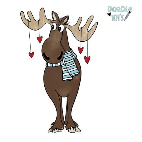 Funny Moose Drawing, Moose Cartoon Drawing, Doodle 101, Moose Cartoon, Cartoon Moose, Moose Clipart, Valentine Drawing, Moose Pictures, Funny Moose