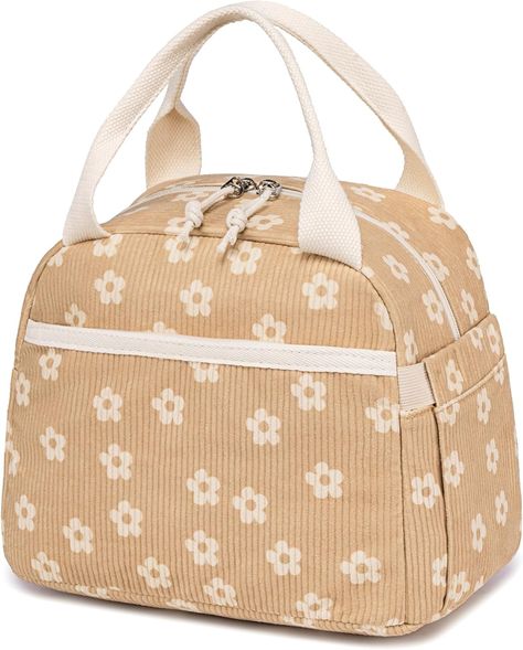 Amazon.com: Bluboon Lunch Bag for Women Men Cute Corduroy Lunch Tote Bags Reusable Insulated Lunch Box Large Capacity Reusable Insulated Cooler for Work Picnic or Travel (Beige strawberry): Home & Kitchen Front Pocket Design, Lunch Box Cooler, Lunch Pail, Women Lunch Bag, Wishlist 2024, Lunch Kit, Best Lunch Bags, Lunch Cooler, Lunch Tote Bag