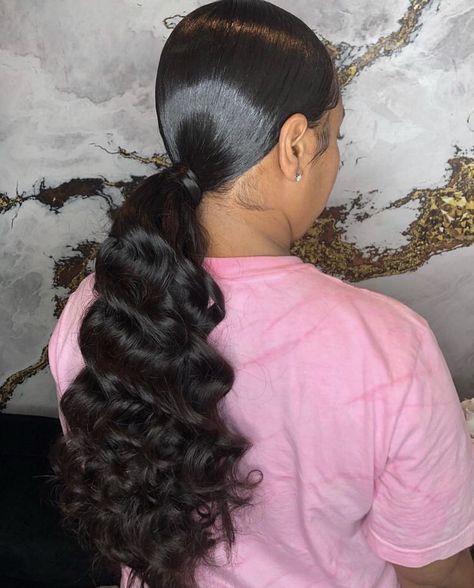 KHAYANDERSON Black Bridesmaids Hairstyles, Human Hair Pieces, Weave Ponytail Hairstyles, Sleek Ponytail Hairstyles, Black Ponytail Hairstyles, Hair Ponytail Styles, Hair Laid, Bridesmaid Hairstyles, Sleek Ponytail