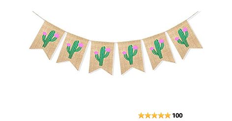 Perfect for a cactus themed classroom 🌵 Cactus Party, Banner Garland, Summer Party Decorations, Festival Decor, Burlap Banner, Themed Classroom, Green Theme, Theme Party Decorations, Gift Table