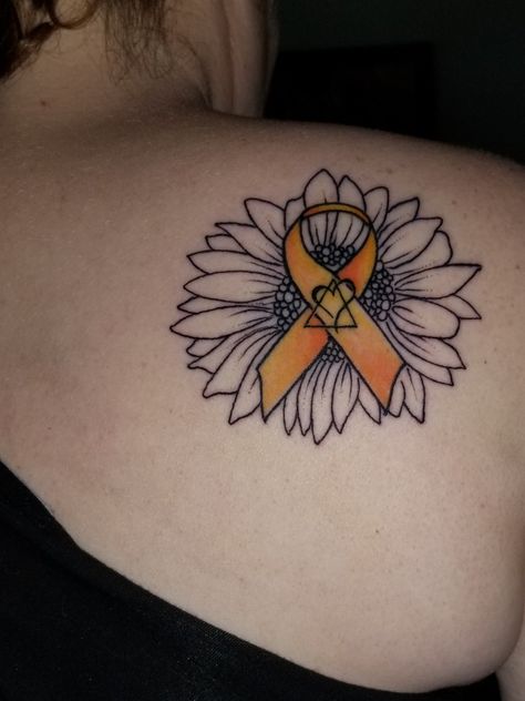 Adoption Tattoo, Awareness Tattoo, Dad Tattoo, Ribbon Tattoos, Dad Tattoos, Warrior Tattoo, Friend Tattoos, Tattoo Idea, Dreamcatcher Tattoo