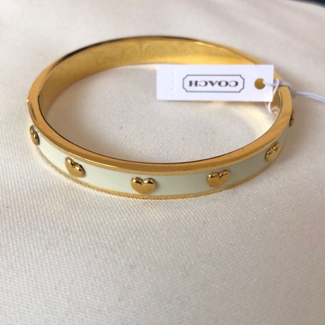 This Is A Authentic Coach Bangle Bracelet. Purchased A Few Years Ago But Never Worn. Tags Still Attached. Coach Bangle, Acid Bath, Jewelry Stack, Heart Bangle Bracelet, Coach Jewelry, Digital Closet, Vintage Bangles, Jewelry Essentials, Pretty Jewelry