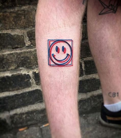 Cool smiley tattoo by Varo #tattoo #smiley #3dtattoo Smiley Tattoo Ideas, Smiley Face Hand Tattoo, Smiley Tattoo Design, Psycodelic Tattoo, Glitch Tattoo, Smiley Tattoo, Acab Tattoo, 33 Tattoo, Tato 3d