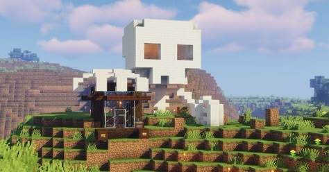 Minecraft Skeleton Build, Minecraft Ghost, Minecraft Building Blueprints, Minecraft Building Guide, Minecraft Statues, Minecraft Structures, Bangunan Minecraft, Minecraft Room, Cute Minecraft Houses