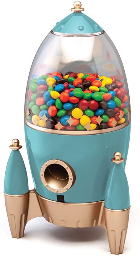 AmazonSmile: FAO Schwarz Rocket Candy Dispenser, Automatic Gumball Machine for Kids Room, Dispenses Mini Bubble Gum and Candies, Refillable, Battery Operated, Holds up to 16 Ounces: Home & Kitchen Mini Brands Toys Diy, Mini Vending Machine, Bubble Gum Machine, M M Candy, Fao Schwarz, Candy Dispenser, Bubble Machine, Vintage Candy, Gumball Machine