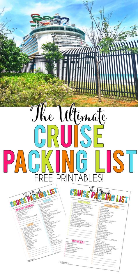 Grab a free printable cruise packing list, complete with tips for packing for a Carnival/Royal Caribbean cruise, things to pack for kids, Dollar Store hacks, and more! Cruise Packing Checklist, Caribbean Cruise Packing, Cruise Packing List, Things To Pack, Carribean Cruise, Cruise Packing, Packing List For Cruise, Packing Hacks, Vacation Essentials