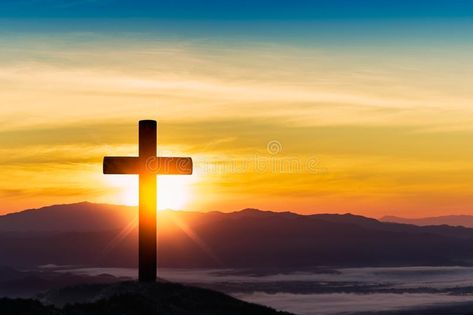 Silhouette of cross on mountain sunset background. Silhouette of cross on mounta #Sponsored , #AD, #sponsored, #cross, #mounta, #background, #Silhouette Christian Background Images, Sunrise Background, Jesus Christ Cross, Christian Backgrounds, Colorful Mountains, Easter Images, Sunset Background, Cross Art, The Cross Of Christ