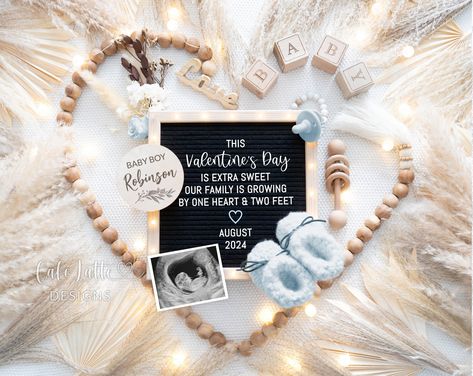 Valentines Digital Boho Boy Gender Reveal, Valentines Baby Boy Pregnancy Announcement Social Media, Valentines Editable Baby Announcement Boho Pregnancy Announcement, Ivf Pregnancy Announcement, Pregnant With Boy, Baby Due Date Calendar, Digital Baby Announcement, Pregnancy Announcement Template, Boy Gender Reveal, Boho Maternity, Girl Gender Reveal