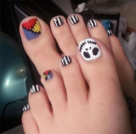 Halloween Toe Nails, Halloween Toes, Nail Art Halloween, Holloween Nails, Cute Toe Nails, Pedicure Designs, Disney Nails, Winter Nail Art, Halloween Nail Designs