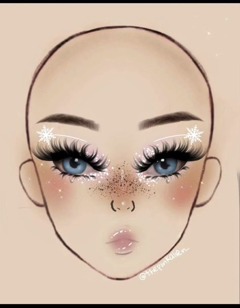 Snow Makeup, Disney Eye Makeup, Xmas Makeup, Makeup Charts, Christmas Eye Makeup, Makeup Drawing, Christmas Makeup Look, Holiday Makeup Looks, Cute Eye Makeup