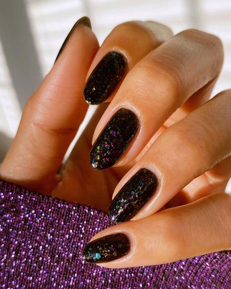 Melanie’s Instagram post: “One of those polishes where you can’t stop looking down at your nails 🤗 - the new @cirquecolors Black Magic is a black jelly with…” Cosmic Nails, Nail Polish Colors Winter, Winter Nail Polish, Galaxy Nail, Jelly Nail Polish, Galaxy Nail Art, New Nail Trends, Nail Nail Designs, Jelly Nail