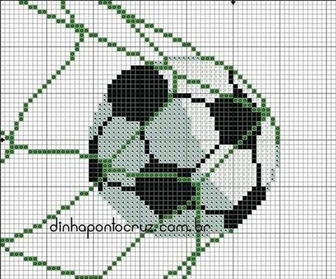 Soccer Cross Stitch, Football Cross Stitch, Football Cross, Cross Stitch Stocking, Colourful Cross Stitch, Baby Cross Stitch Patterns, Tiny Cross Stitch, Fuse Bead Patterns, Mode Crochet