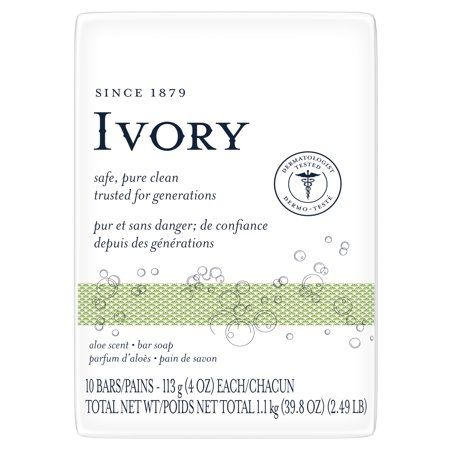 Ivory Bar Soap Aloe Scent 4.0 oz, 10 count Ivory Bar Soap, Simple Soap, Ivory Soap, 10 Count, Bath Soap, Bar Soap, Makeup Routine, Body Wash, Skin Types