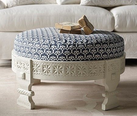 Serena and Lily footstool Design Marocain, Boho Furniture, A Living Room, White Interior, Hippie Style, تصميم داخلي, Furniture Chair, Design Interior, Home Deco