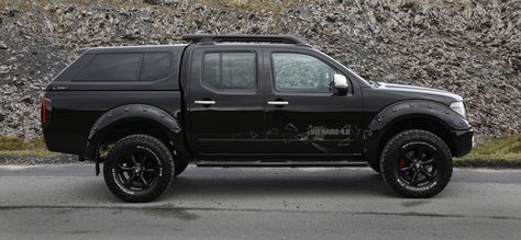 Nissan navara d40# Nissan Frontier# hard top# canopy# alpha type e# Black wheels# rear bumper delete # Rear bumper delete panel# Alloys# smoked tail lights# 3" lift# 32"tyres# custom# modified# Bush Wacker fender flairs# wide arches# blacked out# This is my custom truck. Built her to get about while doing my landscape and extreme weather photography. Nissan Navara D40 Modified, Nissan Frontier 4x4, Weather Photography, Nissan 4x4, Nissan Navara D40, Custom Truck, Lifted Truck, Nissan Navara, 4x4 Trucks