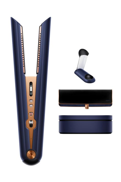 Dyson Corrale™ hair straightener Prussian Blue/Rich Copper Dyson Corrale Straightener, Dyson Corrale, Airplane Mode, Hair Straighteners, Prussian Blue, Flexing, Copper Plated, Charging Station, 30 Minutes