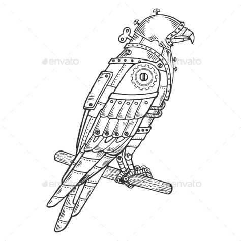 Mechanical Hawk Bird Animal Engraving Vector #Bird, #Hawk, #Mechanical, #Vector Mechanical Bird Drawing, Steampunk Bird Drawing, Mechanical Animals Art, Mechanical Animals Drawing, Steampunk Animals Drawing, Mechanical Art Drawing, Mechanical Design Drawings, Mechanical Illustration, Steampunk Birds