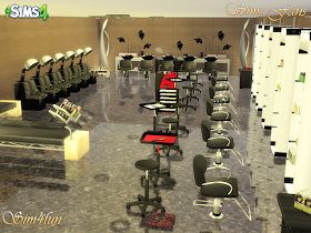 Sims 4 CC's - The Best: Beauty Salon by Simsfans Sims 4 Salon Cc, Ria Core, Cc Eyes, Hair Salon Furniture, Wax Studio, Sims 4 Male Clothes, Sims 4 Cc Eyes, Salon Stations, Spa Chair