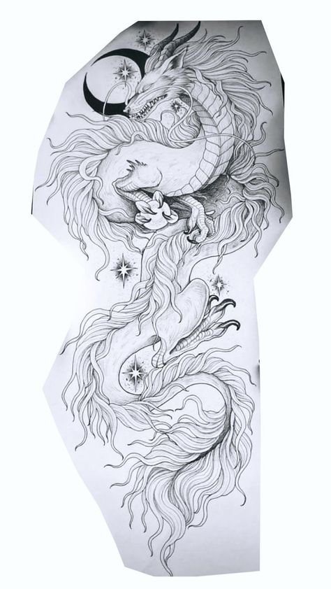 Japanese Dragon Hip Tattoos Women, Cute Ox Tattoo, Dragon Tattoo Forearm, Dragon Tattoo Stencil, Dragon Tattoo Drawing, Ink Tattoo Design, Red Tattoo Ideas, Side Thigh Tattoos, Red Ink Tattoo