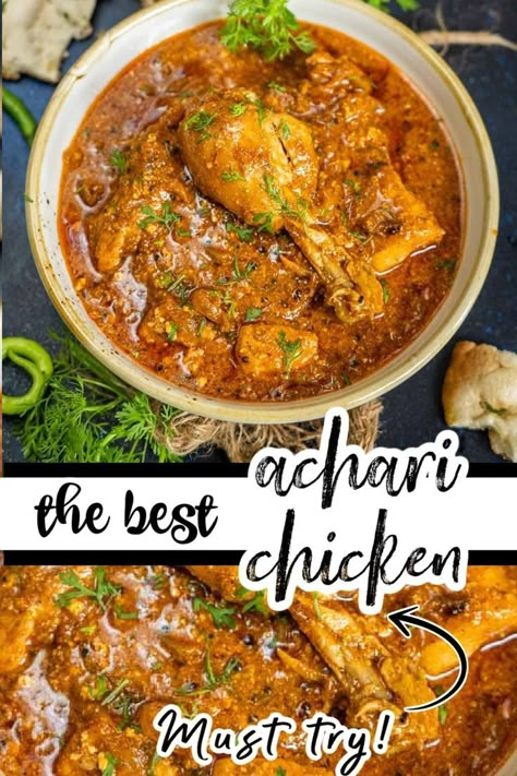 Pakistani Chicken Curry, Achari Chicken Recipes, Indian Curry Chicken Recipes, Boneless Chicken Recipes Indian, Indian Curry Recipes Vegetarian, Chicken Curry Recipe Indian, Cooking Recipes Indian, Achari Chicken, Pickling Spices