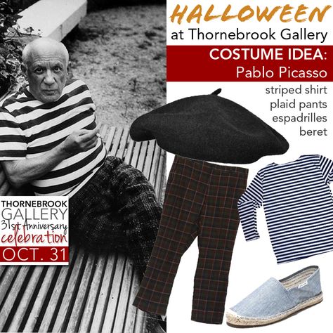 Halloween Costume Idea: Pablo Picasso Picasso Halloween Costume, Picasso Costume, Painting Costume, Diy Carnival, Costume Carnaval, Artists For Kids, Birthday Halloween Party, Famous Words, Halloween 2018