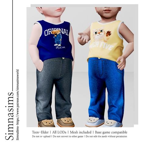 Infant jeans / sleeveless top | Patreon Sims 4 Cc Carhartt, Sims 4 Boy Infant Cc, Sims 4 Infant Cc Boy, Infant Accessories Sims 4, Sims 4 Cc Kids Clothing Boys Patreon, Sims 4 Cc Male Child Clothes, Sims 4 Infant Cc Patreon, Sims 4 Toddler Clothes Male, Sims 4 Infant Clothes