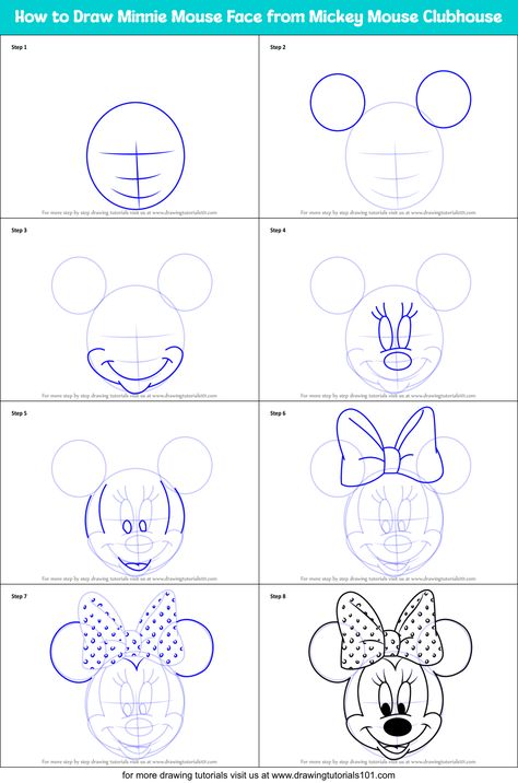 Minnie Mouse Drawing Easy Step By Step, How To Draw Minnie Mouse Step By Step, How To Draw Minnie Mouse, Cute Disney Characters Drawing, Mouse Videos, Draw Minnie Mouse, Mickey Mouse Videos, Mouse Video, Draw Mickey Mouse