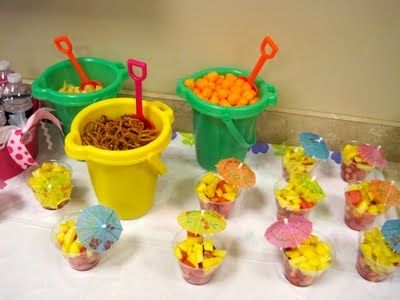 I just really like the snacks in the bucket idea, that's it. Streamer Seaweed, Bubble Guppies Birthday Party, Octonauts Party, Bubble Guppies Party, Spongebob Birthday Party, Bubble Guppies Birthday, Spongebob Party, Beach Birthday Party, Spongebob Birthday