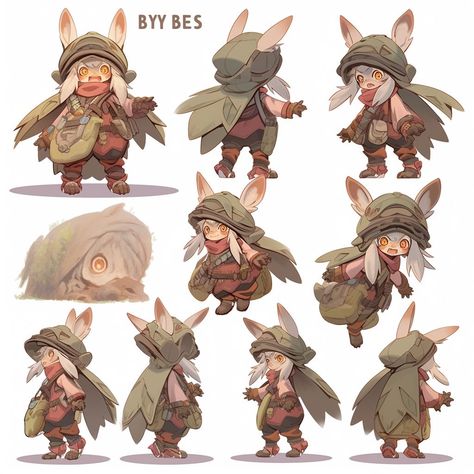 Short Stack Character Design, Human Snail Character Design, Concept Character Sheet, Tiny Character Design, Aloof Character, Made In Abyss Character Design, Made In Abyss Concept Art, Owl Character Design Human, Made In Abyss Oc