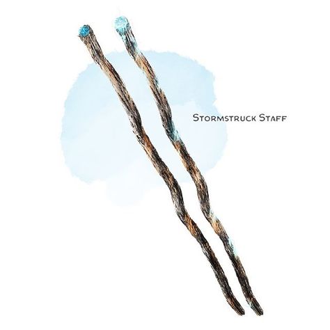 ⚔️ 𝗡𝗲𝘄 𝗶𝘁𝗲𝗺! Stormstruck Staff Weapon (quarterstaff), rare ___  This wooden staff has been scarred by lightning and embedded with an amplifying crystal at its head. You gain a +1 bonus to attack and damage rolls made with this magic weapon. Small sparks of electricity arc from the crystal, dealing an extra 1 lightning damage to any target hit by the weapon. The gem glows brilliantly and pulses with electrical energy for 1 minute after you or t... Monk Staff Dnd, Theros Art, The Griffon's Saddlebag, Griffon's Saddlebag, Dm Tools, Dnd Wizard, Wooden Staff, Dnd Stories, Dim Light