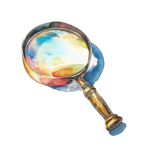 Magnifying Glass Drawing, Magnifying Glass Png, Glass Watercolor, Leaving Cert, Space Kids, Vintage Lenses, Marketing Poster, Psd Background, Vector Trees