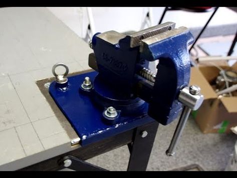 (568) Quick Removable Bench Vise Mounting System - YouTube Bench Vise Mount Ideas, Workbench Vice, Workbench Vise, Portable Workbench, Bench Vice, Bench Vise, Workbench, Bench, Tools