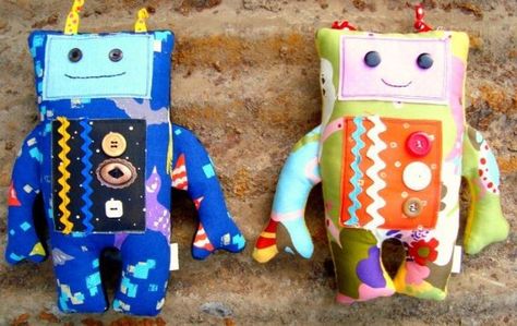 Quilted Stuffed Robot Toys, on Craftsy Robot Party, Soft Toy Patterns, Plushie Patterns, Costura Diy, Beginner Quilt Patterns, Pattern Store, Plush Pattern, Sewing Toys, Stuffed Toys