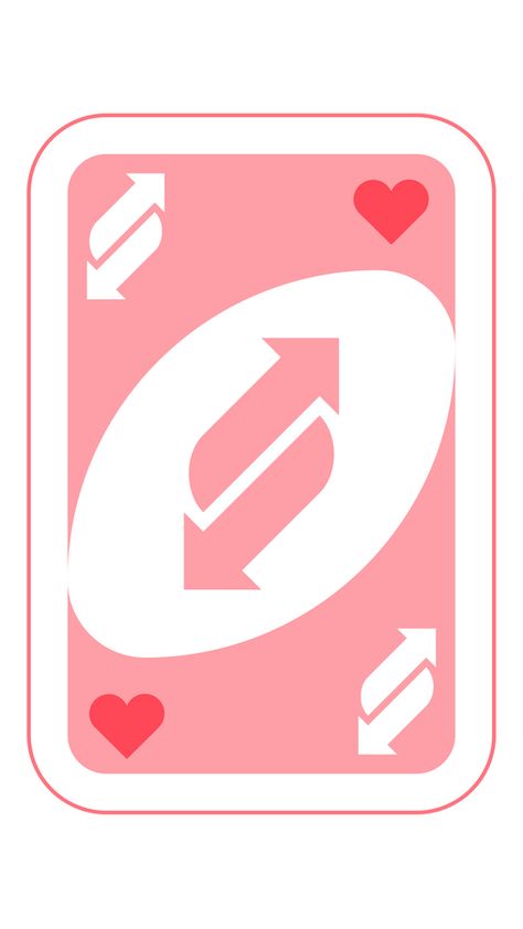 Right, this is an Uno Reverse card. This card makes changes in the order of play and switches directions - clockwise to counterclockwise, or vice versa. The dealer plays first, play proceeds... Heart Uno Reverse Card, Uno Reverse Card Aesthetic Pink, Reverse Aesthetic, Pink Uno Reverse Card, Uno Reverse Card, Play Hearts, Purple Roses Wallpaper, Reverse Card, Uno Reverse