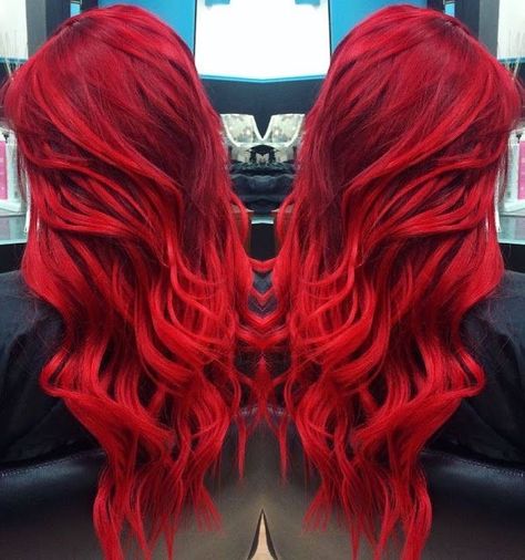 Intense Red Crimson Red Hair, Bright Red Hair, Top Hairstyles, Hair Colours, Hair Collection, Paul Mitchell, Red Hair Color, Mermaid Hair, Cool Hair Color