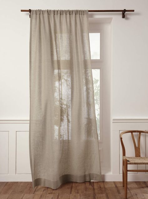 PRICES MAY VARY. Sheer Curtain made of 100% pure european handwoven linen bringing bright cheeriness to a room with gentle natural light while softly filtering out the harsh sun in a weight and texture perfectly suited for spring, summer, fall and winter Size - 52(W) x 54(L) Inch. One panel per box, Unlined, 3 Inch Rod Pocket and 4 Inch Bottom Hem. Double layered on top, bottom and side for extra stability. Available in a wide variety of sizes and colors to fit your needs Easy Care - Machine Was Black Sheer Curtains, Gray Sheer Curtains, Green Sheer Curtains, Natural Curtains, Curtain For Bedroom, Sheer Linen Curtains, Pocket Window, Window Sheers, White Sheer Curtains